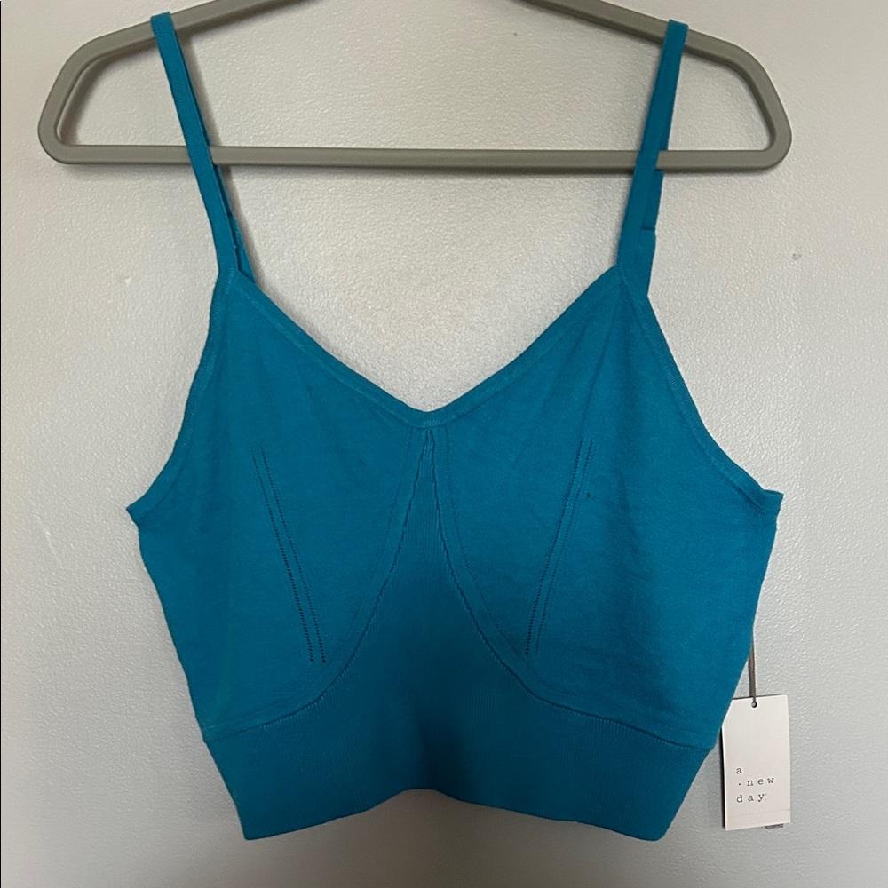 A New Day Turquoise Soft Cropped Tank Top size xxl